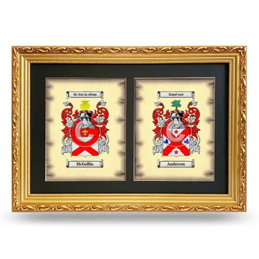 Double Coat of Arms Framed - Gold