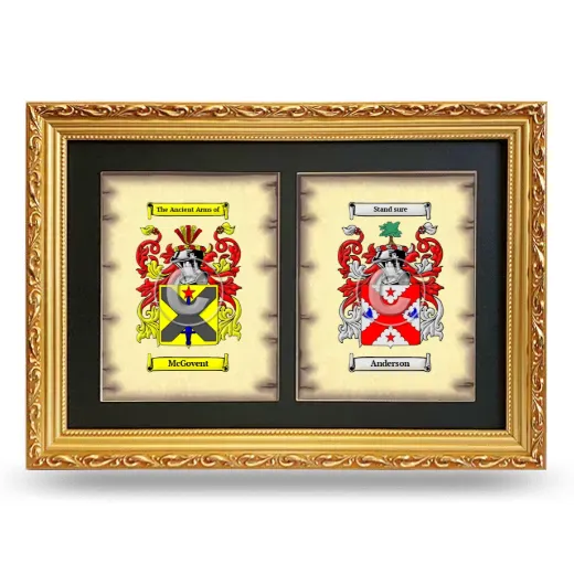 Double Coat of Arms Framed - Gold
