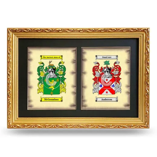 Double Coat of Arms Framed - Gold
