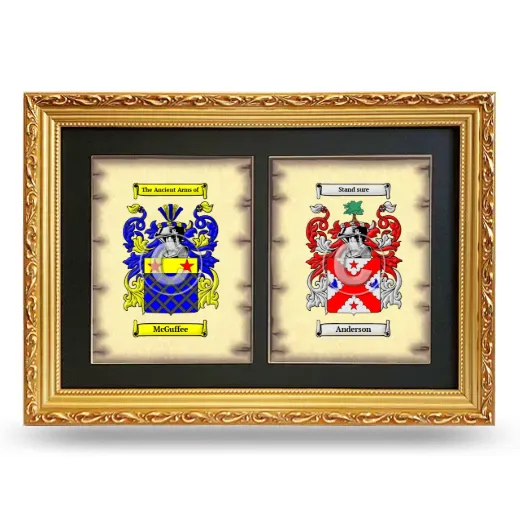 Double Coat of Arms Framed - Gold