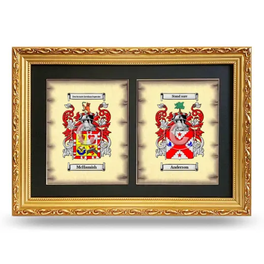 Double Coat of Arms Framed - Gold