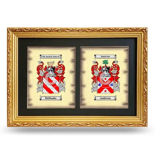Double Coat of Arms Framed - Gold
