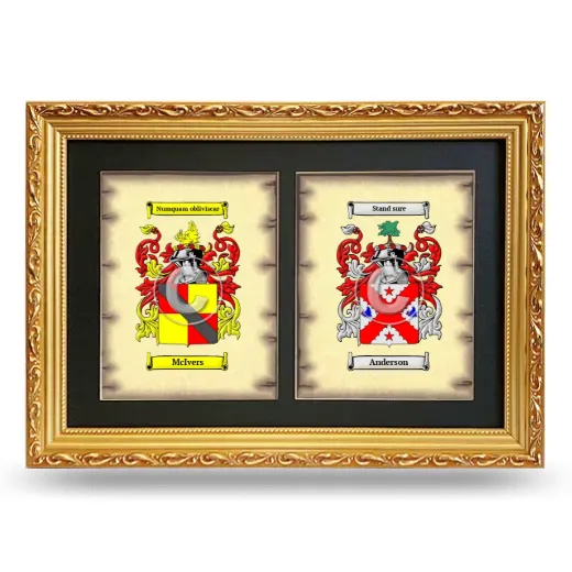 Double Coat of Arms Framed - Gold