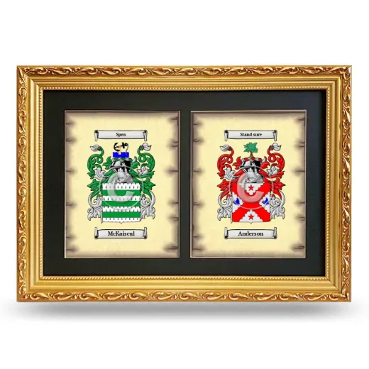 Double Coat of Arms Framed - Gold