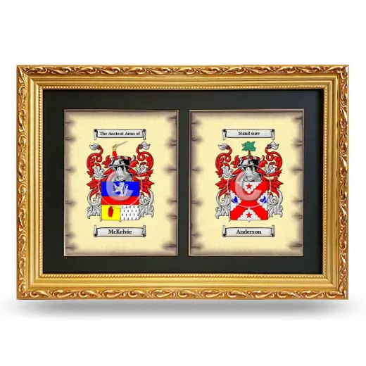 Double Coat of Arms Framed - Gold