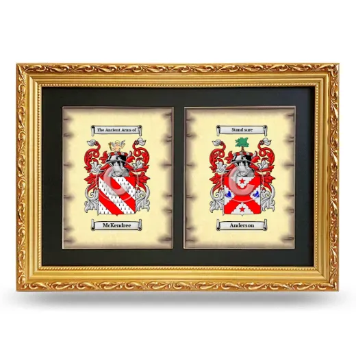 Double Coat of Arms Framed - Gold