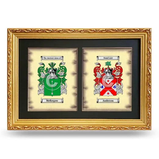 Double Coat of Arms Framed - Gold
