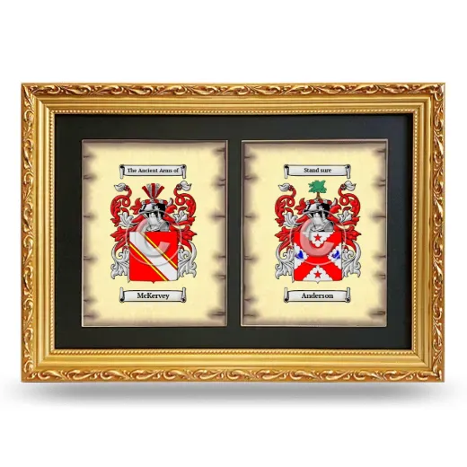 Double Coat of Arms Framed - Gold
