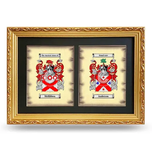 Double Coat of Arms Framed - Gold