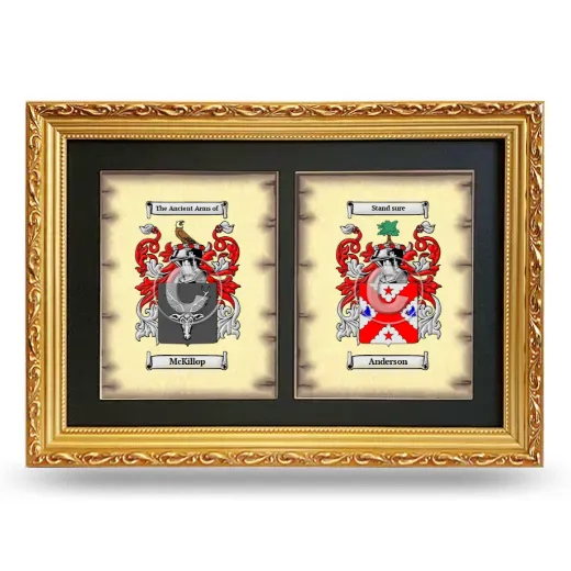 Double Coat of Arms Framed - Gold