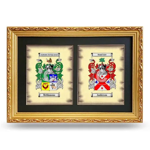 Double Coat of Arms Framed - Gold