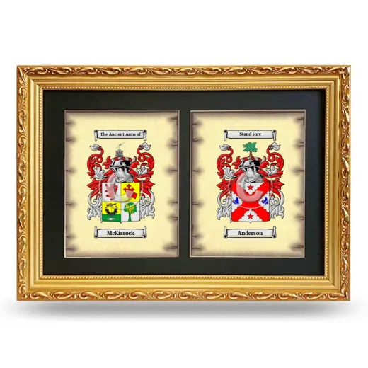Double Coat of Arms Framed - Gold