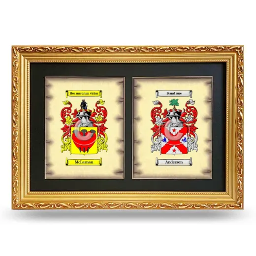 Double Coat of Arms Framed - Gold