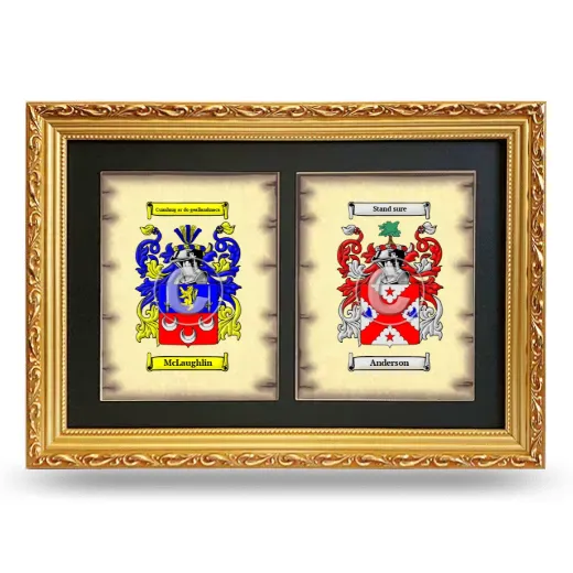 Double Coat of Arms Framed - Gold