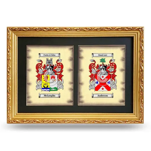 Double Coat of Arms Framed - Gold