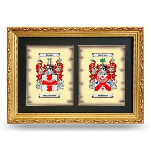 Double Coat of Arms Framed - Gold