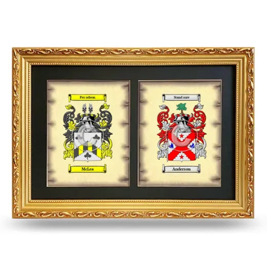 Double Coat of Arms Framed - Gold