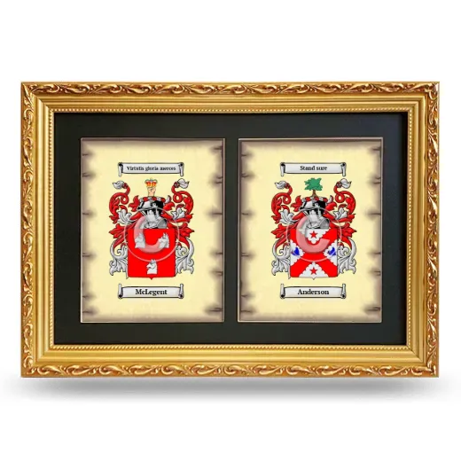 Double Coat of Arms Framed - Gold