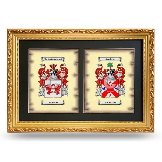 Double Coat of Arms Framed - Gold