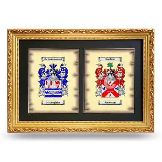 Double Coat of Arms Framed - Gold