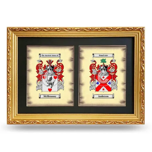 Double Coat of Arms Framed - Gold