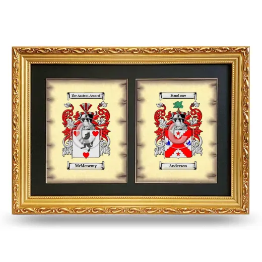 Double Coat of Arms Framed - Gold