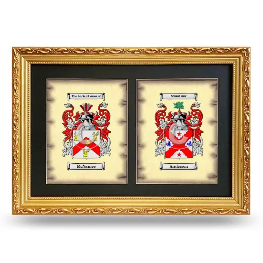 Double Coat of Arms Framed - Gold