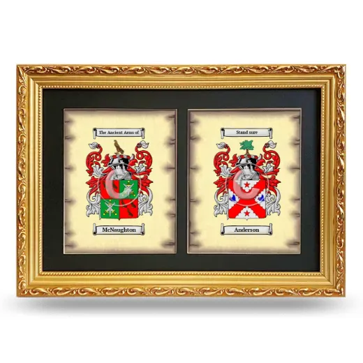 Double Coat of Arms Framed - Gold