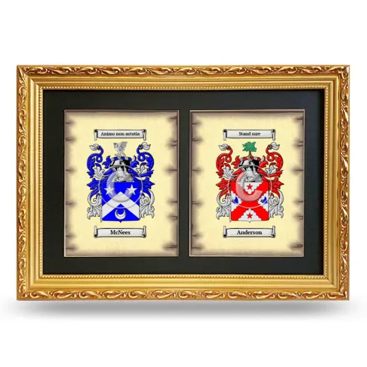 Double Coat of Arms Framed - Gold