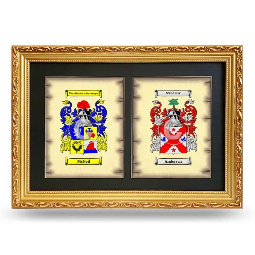Double Coat of Arms Framed - Gold