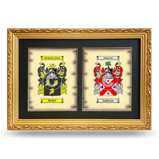 Double Coat of Arms Framed - Gold