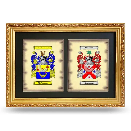 Double Coat of Arms Framed - Gold