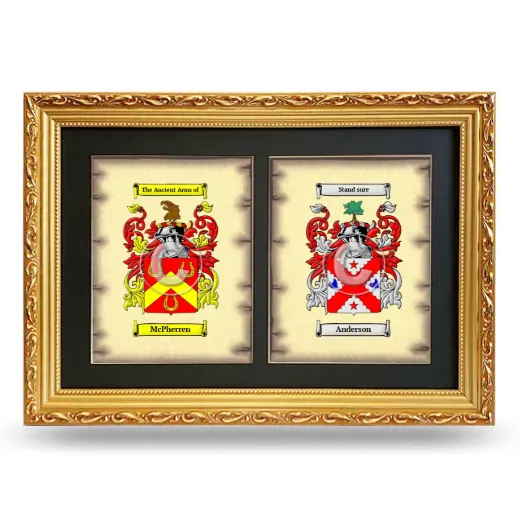 Double Coat of Arms Framed - Gold