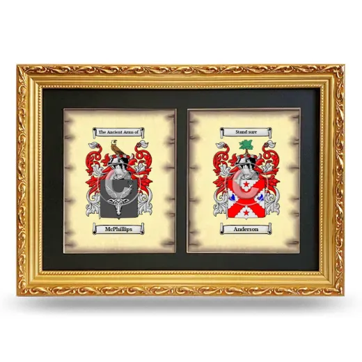Double Coat of Arms Framed - Gold