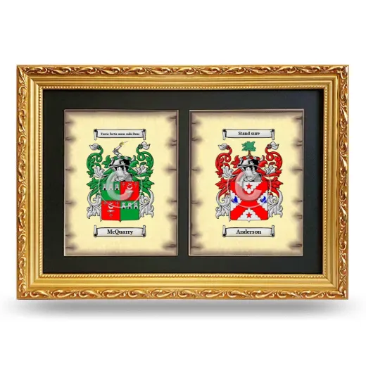 Double Coat of Arms Framed - Gold