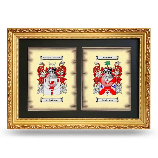 Double Coat of Arms Framed - Gold