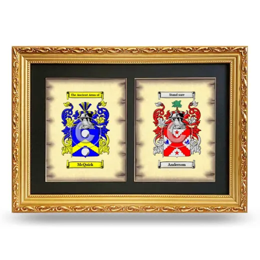 Double Coat of Arms Framed - Gold