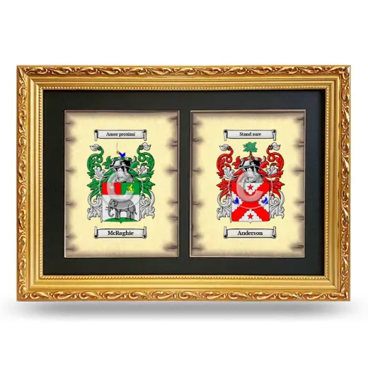 Double Coat of Arms Framed - Gold