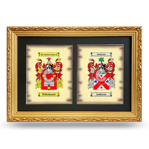 Double Coat of Arms Framed - Gold