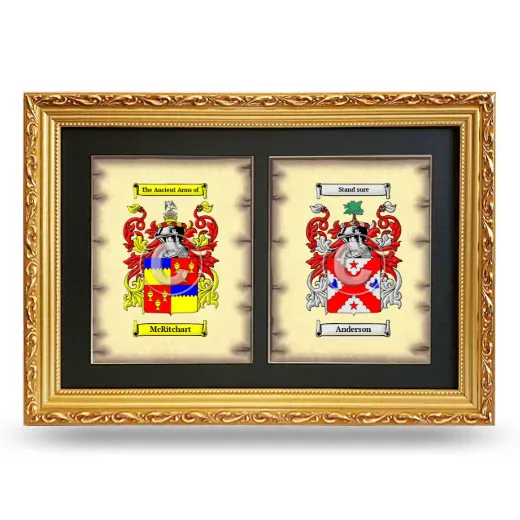 Double Coat of Arms Framed - Gold