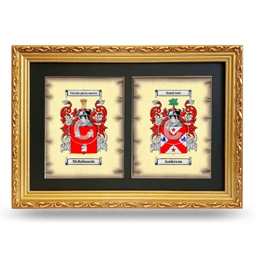 Double Coat of Arms Framed - Gold