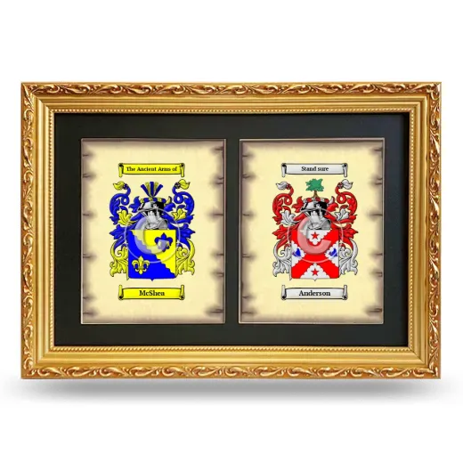 Double Coat of Arms Framed - Gold