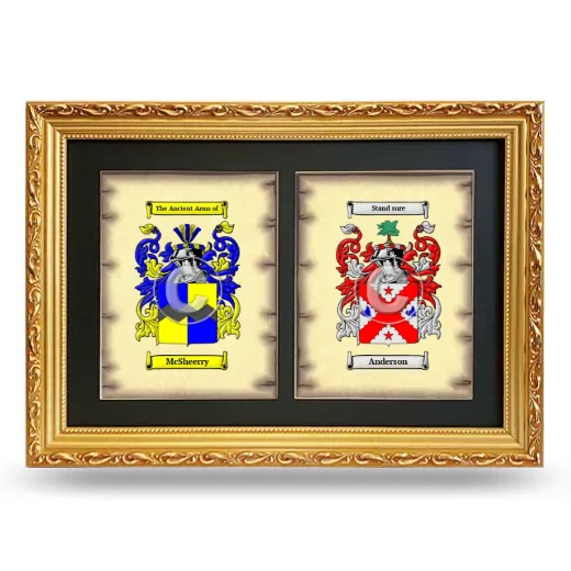 Double Coat of Arms Framed - Gold