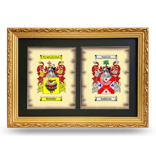Double Coat of Arms Framed - Gold