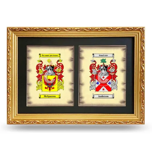 Double Coat of Arms Framed - Gold