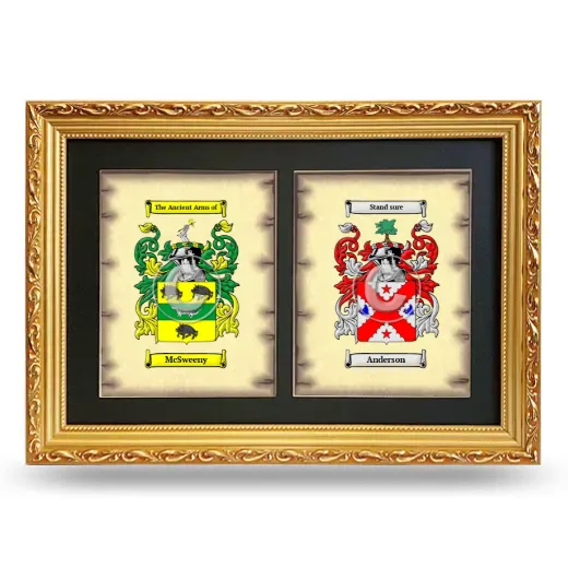 Double Coat of Arms Framed - Gold