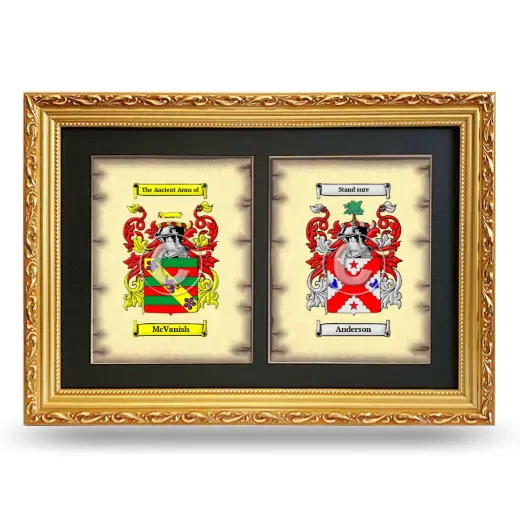 Double Coat of Arms Framed - Gold