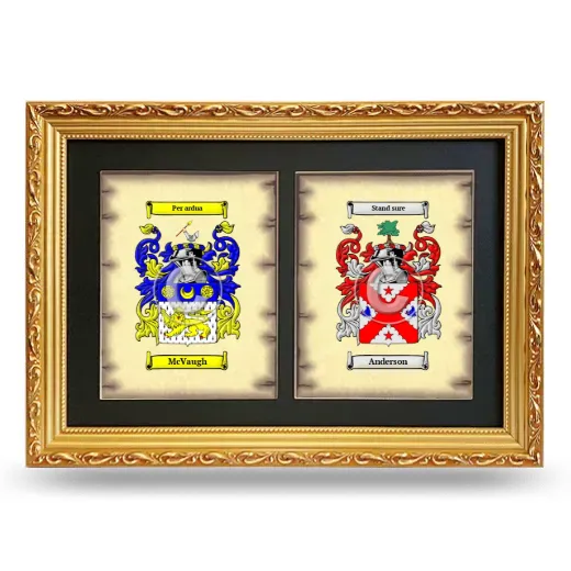 Double Coat of Arms Framed - Gold