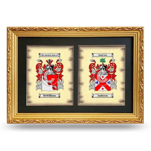Double Coat of Arms Framed - Gold