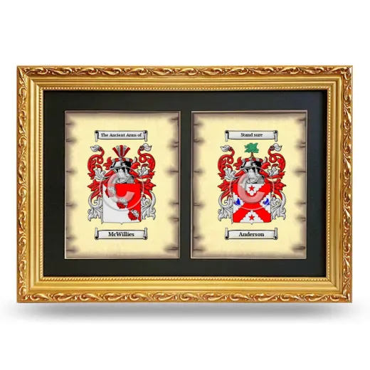 Double Coat of Arms Framed - Gold